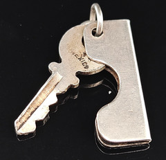 Sterling Silver KEYCHAIN BOTTLE OPENER Charm Pendant Mexico Vintage