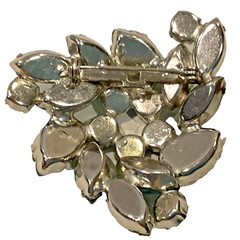 Juliana DeLizza Elster AB Rhinestone Blue Greens Givre Glass Leaf Molded