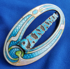 UNIQUE Art Deco Guilloche Enamel Brooch 925 STERLING SILVER ORIGINAL Vintage PIN