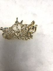 Vtg Danecraft gold tone rhinestone Happy New Year Ball Drop Pin