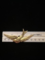 Vintage Bird 22K Gold Plated Brass Stamping for Jewelry/Craft/Decor/Famous Maker
