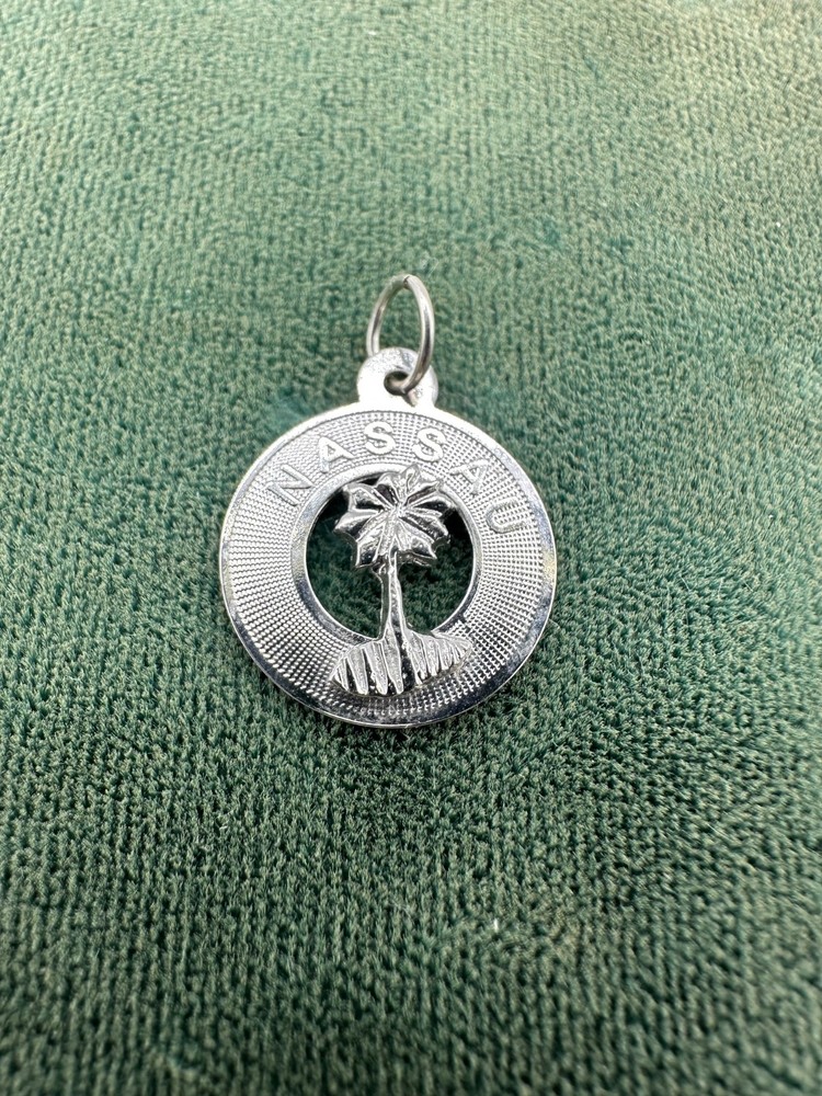 Vintage NASSAU Bahamas Palm Tree Sterling Silver Souvenir Charm
