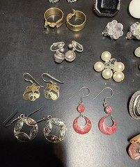 Vintage Mixed LOT 14 Pairs Clip On & Pierced Earrings