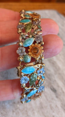 Lauren Conrad LC Enamel Floral Gold Tone Bracelet w/ Bees