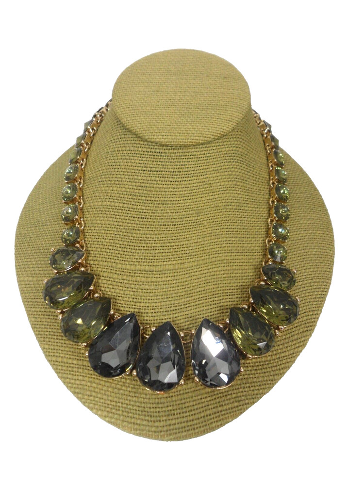 ALDO Anna Wintour Necklace Georgian Collet Riviere Rivoli Pear Crystal Collar
