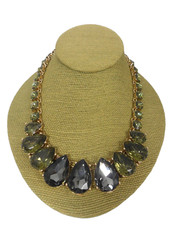 ALDO Anna Wintour Necklace Georgian Collet Riviere Rivoli Pear Crystal Collar