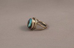 Old Pawn Navajo Sterling Silver And Turquoise Ring Size 7 3/4