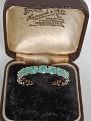Vintage 1990s 14 Ct Rolled Gold Frosted Emerald Ring Size UK U US 10 Hallmarked