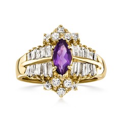 Vint Amy & Diamond Rng in 14k Gold Size 6.25
