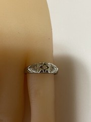 Vintage Ring O Romance Gross Co 18k White Gold Filigree .06 Ct Diamond Ring Sz 6