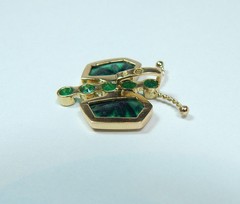 Colombian Trapiche Emerald Butterfly Pendant 18K Y Gold Jewelry Muzo Mines
