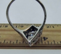 Antique Art Deco 1920’s Belais 18k Diamond & French Cut Blue Stone Ring
