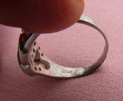 Vintage Sterling Silver Ring Cocktail Clear Faceted Crystal Size 8 Band 926c