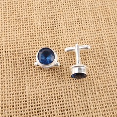 Natural London Blue Topaz Gemstone Cufflinks 925 Sterling Silver Jewelry Gift HB