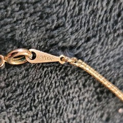 18K Gold Filled Chain Necklace Lobster Clasp Signed No Stone