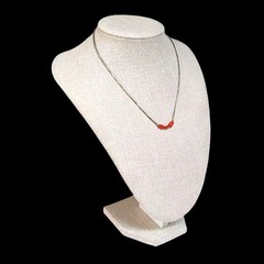 VTG Navajo Tribe 3 Stone Red Coral Sterling Silver Boho Everyday Necklace 14.5″