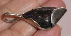 Sterling Silver Pendant Black Matrix Fire Opal Handcrafted Artisan Studio OOAK