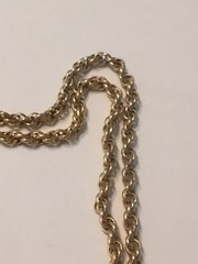 Large Vintage BAB 12K Gold Filled Locket Pendant Rope Chain Necklace