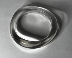 Vintage Lucite Bangle Bracelet Clear Acrylic Chunky Asymmetrical Wavy