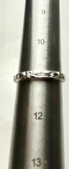 BELAIS 18K ART DECO FLORENTINE WEDDING BAND RING 3.40 MM FLORAL ANTIQUE VINTAGE