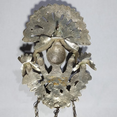 Vintage Peruvian Pendant Silver Tone Figural Peacock Bird READ