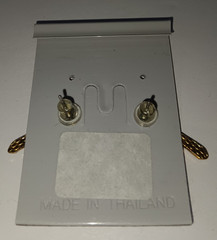 Vtg FINE ENAMELS 22ct Gold Plated Metal Chickadee Bird Pierced Stud Earrings 1″