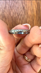 Art Deco 18K White Gold Hand Engraved Floral Wedding Band | Milgrain Stacker