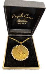 Regale Gems Man Made Diamonds Prayer Necklace 14KT H.G.E Confirmation Communion