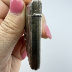 925 Sterling Silver Vintage Match Safe Antique Etched Scroll Vesta Case 14.8g