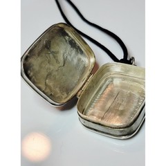 Antique Sterling Silver Pill Box Pendant Engraved Floral Keepsake Locket