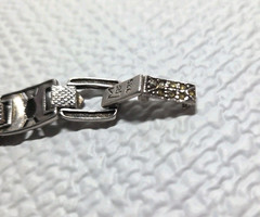 Vintage Sterling 925 Bracelet Marcasite & Onyx Stones Signed MRF 6.75in