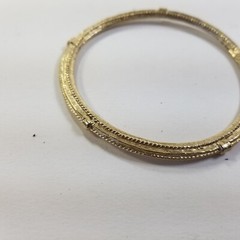 Vintage Gold Tone Solid Textured Nautical Bangle Bracelet