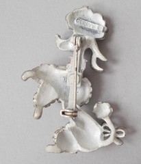 4 FUN DOG BROOCHES 2 SIGNED GERRY’S 2 POODLES & 2 CARTOON-ISH