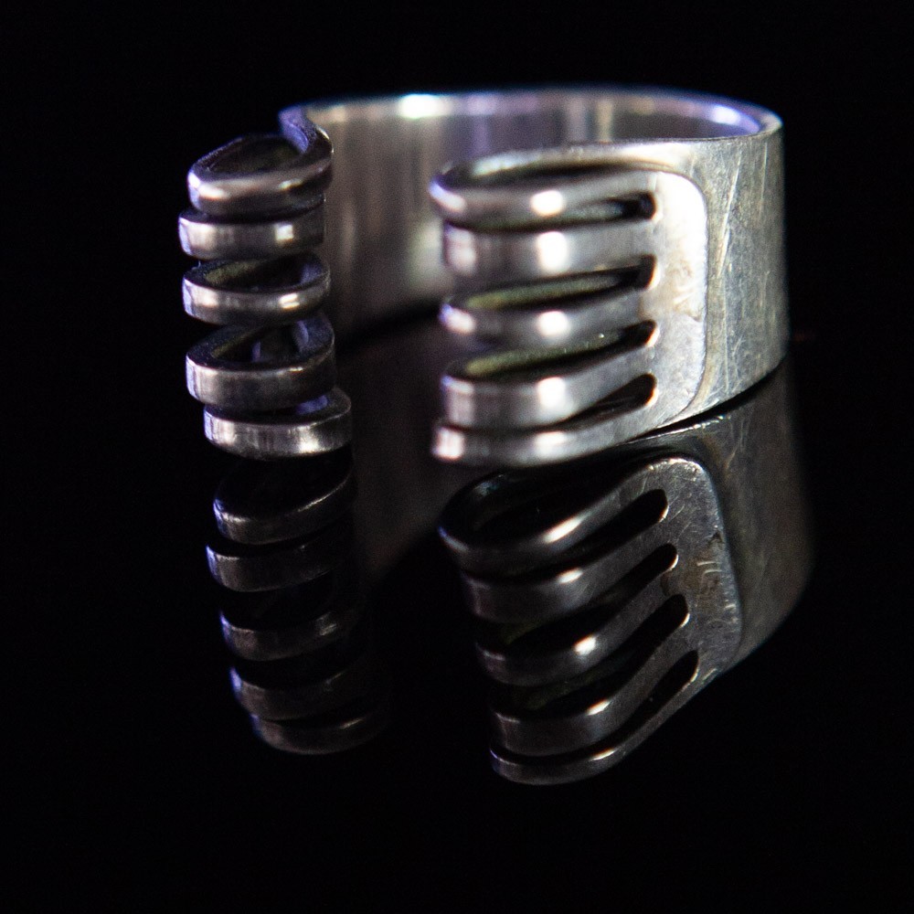 Anna Greta Eker Scandinavian Sterling Silver Modernist Ring Norway Size 9.5 925S