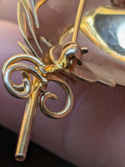 Vintage 14k Gold Feather & Gemstone Brooch/Pin SIGNED 8.9grams eBay GIA Verified