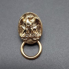 Gold Tone Patriotic Eagle Pin Eye Glasses ID Badge Holder Vintage NOS Costume
