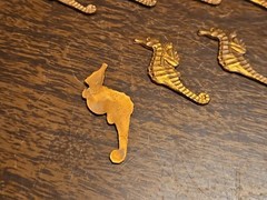 Lot Of 10 Studded Sea Horse France Vintage 60s Brass Stampings Findings Jewelry