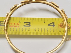 Vtg NASSAU enamel Letters Etched Art Deco Bracelet Vtg Hinged Bahamas Women’s