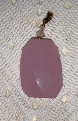 Lot 4 Pc Modern Jewelry CHUNKY ROSE QUARTZ Pendant Necklace Ears Bracelet Lot #9