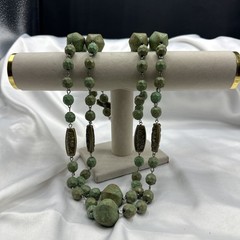 Vtg Handcrafted Extra Long Painted Beads Necklace. It’s 36” Long. See pics.