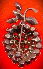 Vintage Red Apple Brooch/Pin Prong Set Red and Green Stones 2″ Length Austria