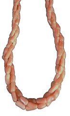 Vintage Salmon Angel Skin Pink Coral 3 Twisted Strands Necklace 23 1/2 Inches