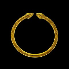 Gold Acorn West Indian Bangle | Extra Large Size 9 to 10