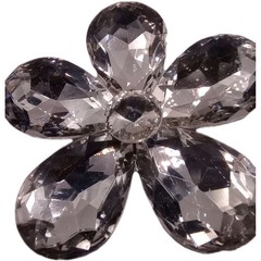 Vintage Floral Rhinestone Daisy Brooch Clear Crystal Silver Tone 80s NOS 2 in D
