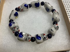 Vintage Porcelain Cats Blue Bracelet – Stretchable