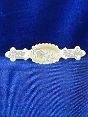 14k Gold Plate Laminate Top Body Engraved Victorian Bar Pin Brooch