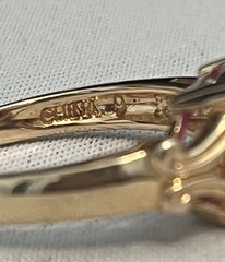 Vtg Ross Simons Gold Vermeil Sterling 925 Cushion Cut Pink Glass Stone Size 9