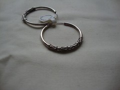 VTG 1970s STERLING SILVER 925 BALI INDONESIAN TWISTED WIRE WORK HOOP EARRINGS