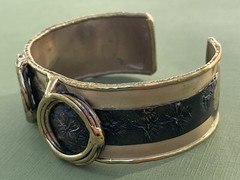 Vintage Copper and Brass Mixed Metal Artisan Cuff Bracelet