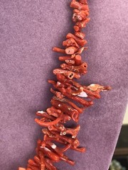 Red Branch Coral Necklace Beachwear 33 grams- 17 Inches Vintage